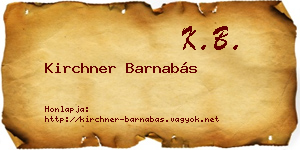 Kirchner Barnabás névjegykártya